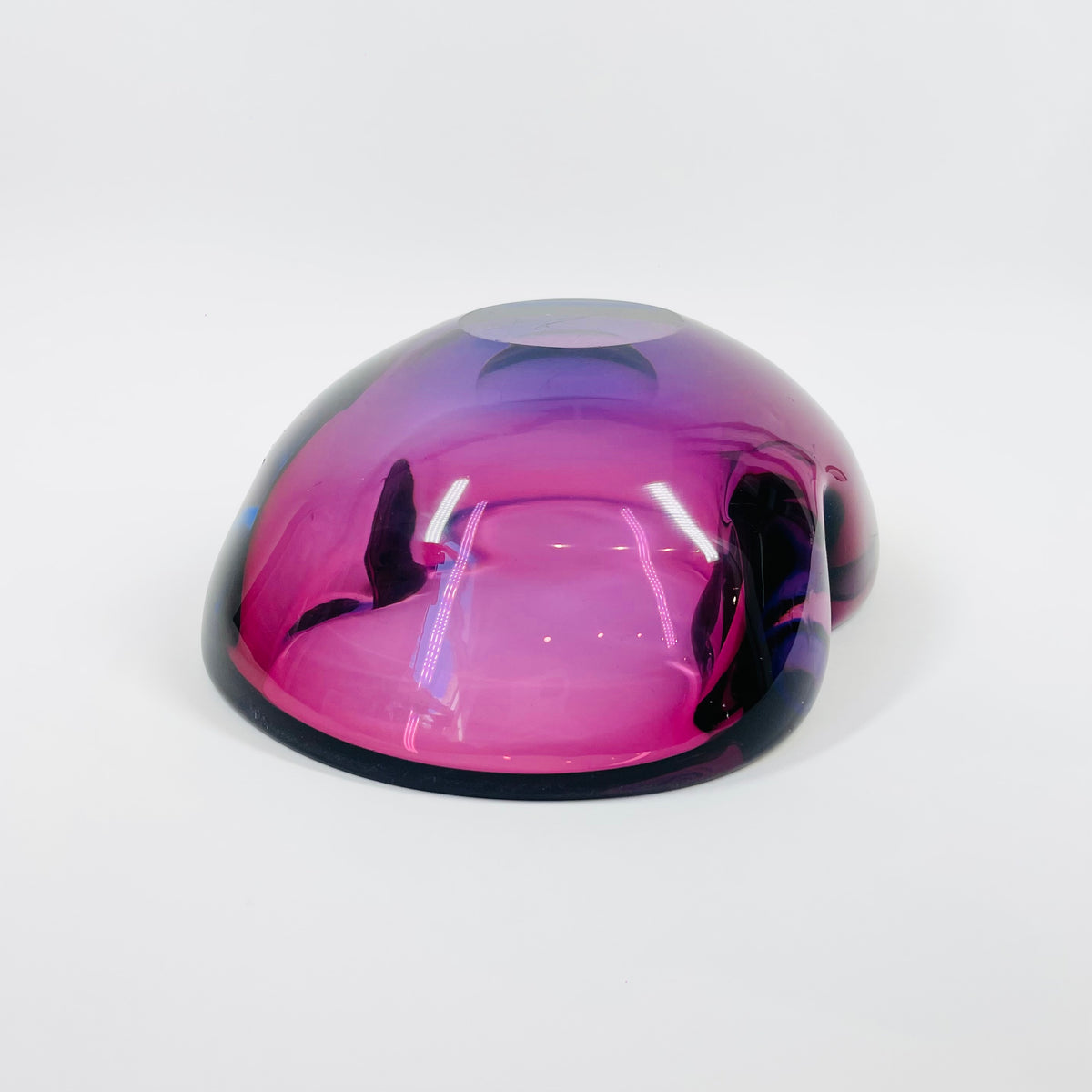 1960s PINK PURPLE COBALT BLUE SOMMERSO FACETED INFINITY GLASS BOWL