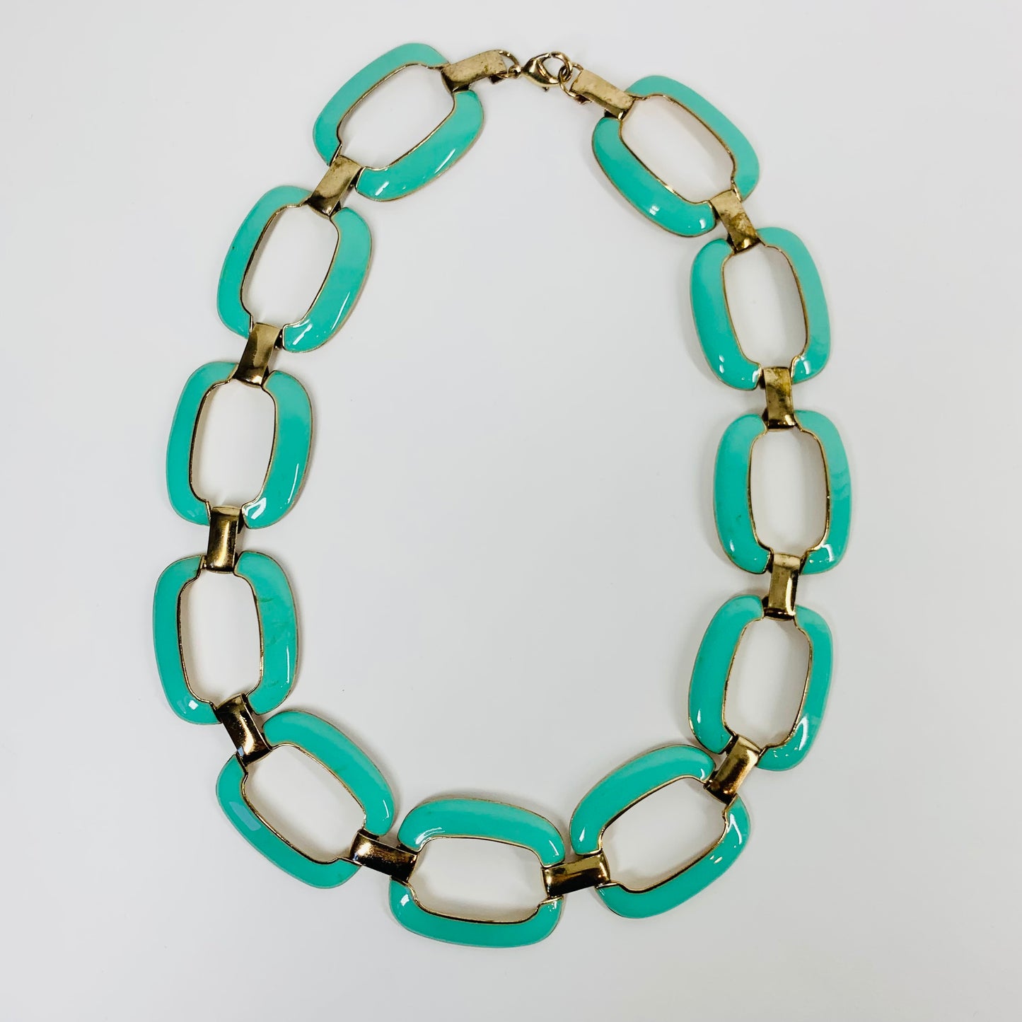 70s TURQUOISE ENAMEL NECKLACE