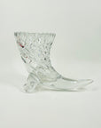 ANTIQUE BOHEMIAN CRYSTAL CORNUCOPIA VASE