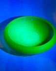 ANTIQUE JOBLING GREEN JADE URANIUM GLASS FLOAT BOWL