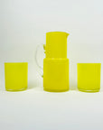 1960s HOLMEGAARD CASED YELLOW LEMON GLASS JUG SET