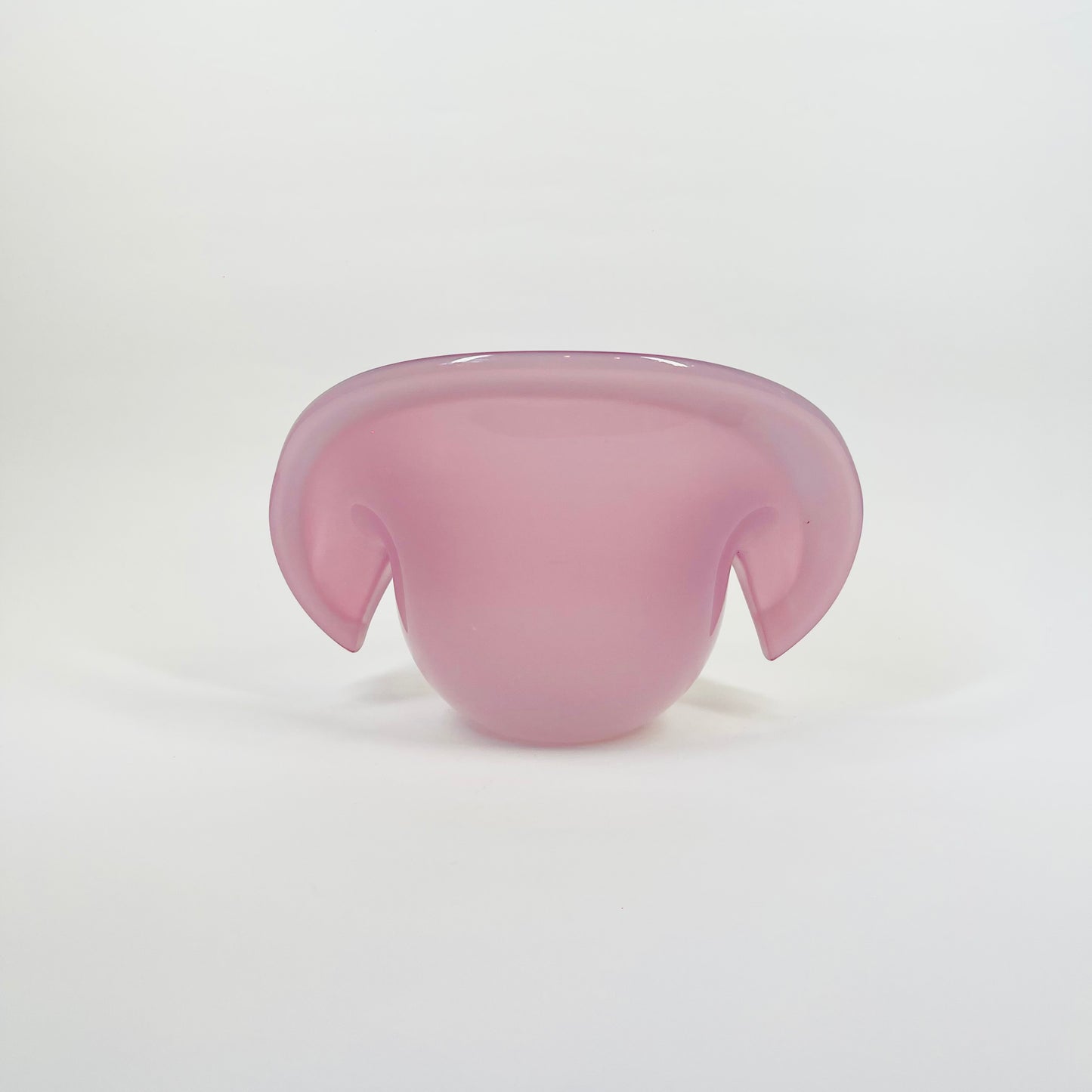 1950s PINK MURANO OPALINE GLASS SHELL BOWL