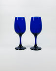 BLUE LIBBEY WINE GLASSES