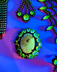 VICTORIAN STYLE CAMEO URANIUM GLASS BROOCH