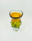 1960s CZECH GOLD GREEN TWIST SOMMERSO GLASS POSY VASE BY JOSEF HOSPODKA