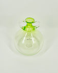 1990s HAND MADE HOGLUND GREEN OMBRE GLASS AMPHORA VASE/JUG