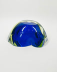 1940s BLUE GREEN COBALT BLUE SOMMERSO URANIUM GLASS GEODE BOWL