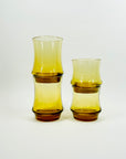 1950s STACKABLE AMBER TUMBLER GLASSES