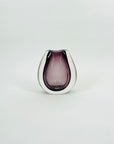 1950s PURPLE SOMMERSO GLASS POSY VASE BY VICKE LINDSTRAND FOR ORREFORS