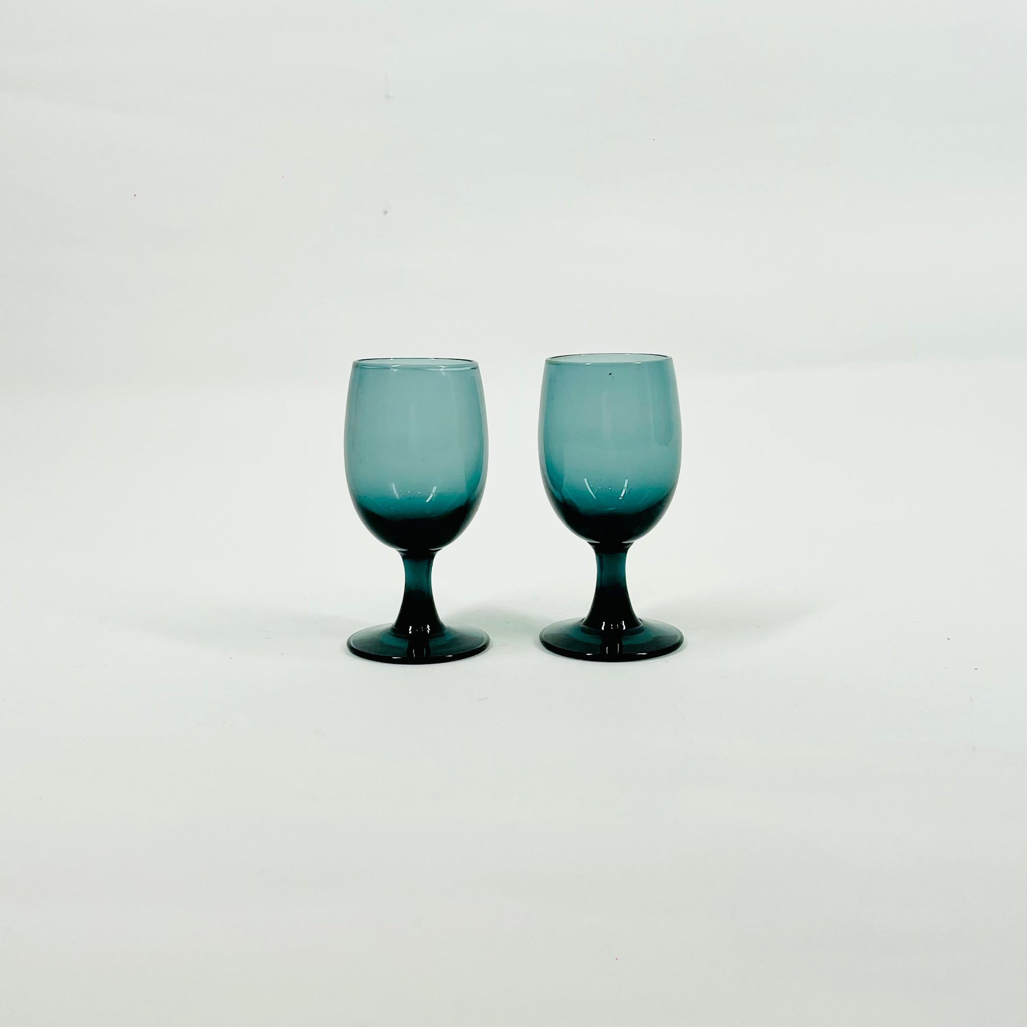 1960s SWEDISH CHRISTINA BLUE TEAL CASED GLASSES