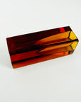 1960s BURNT HONEY BROWN SOMMERSO GLASS BLOCK VASE