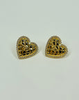 2024 CHANEL QUILTED PEARL HEARTS PIERCED EARRINGS