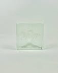 1950s JAPANESE ETCHED HORSES GLASS BRICK BOOKEND