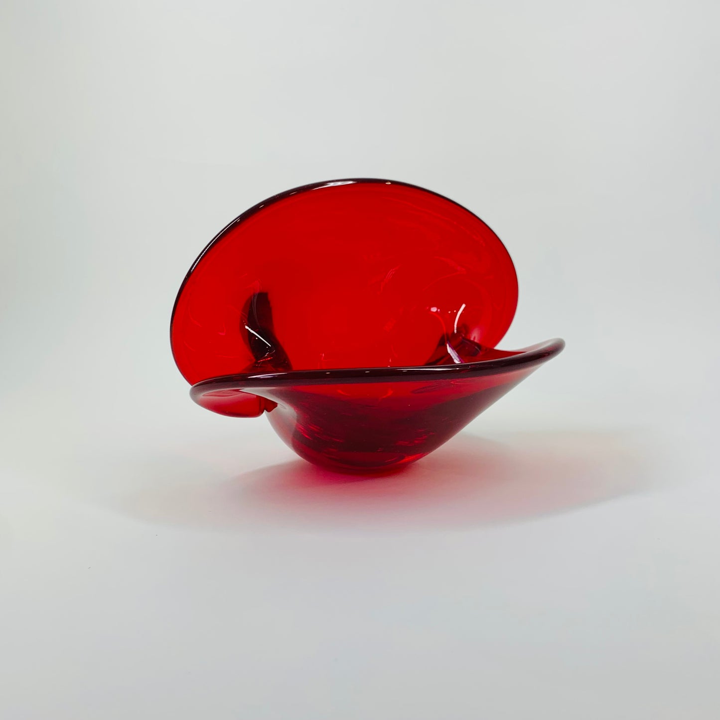 1950s MURANO RED SHELL BOWL