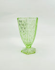 ANTIQUE ART DECO PRESSED GREEN DEPRESSION GLASS VASE