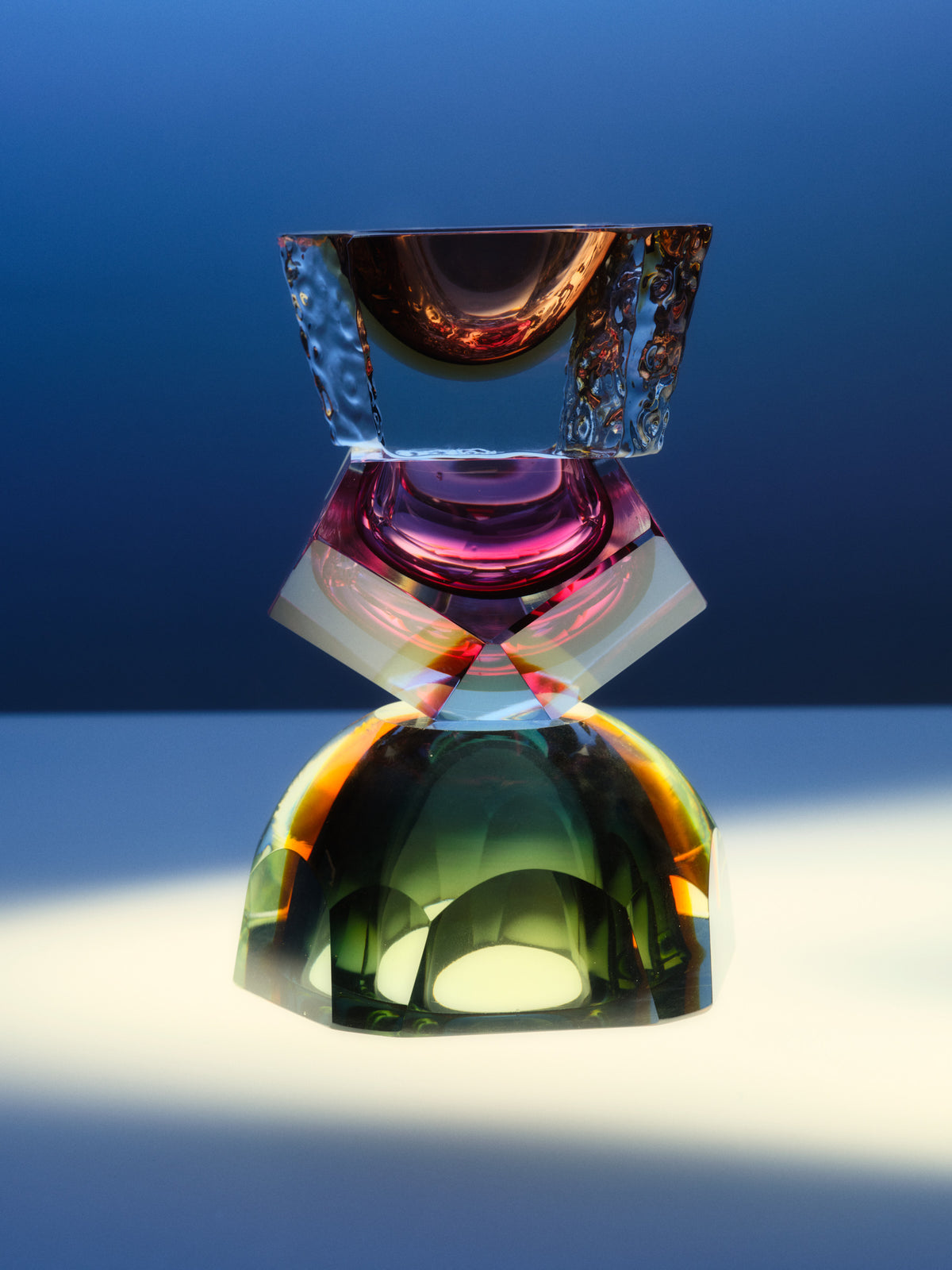 Simron Vase 1990s SIMRON BLUE YELLOW DRIP GLAZE POTTERY VASE – GLASS ET CETERA