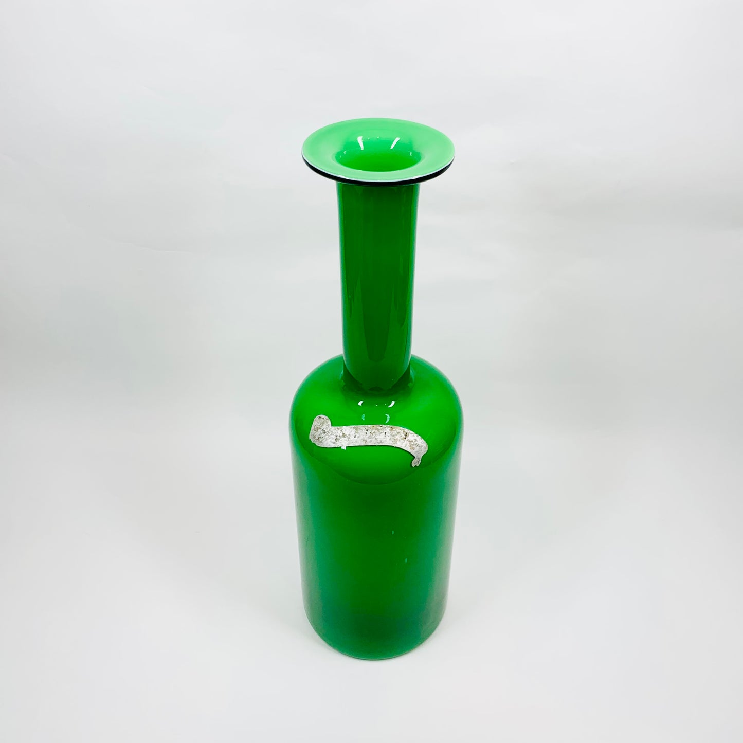 GREEN GLASS GULVASE