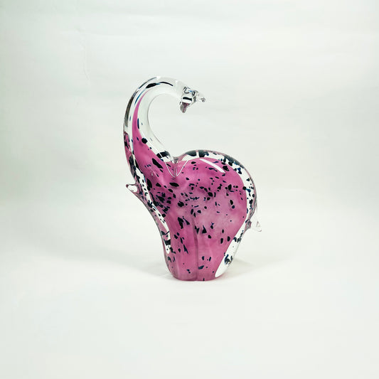 PINK ART GLASS ELEPHANT