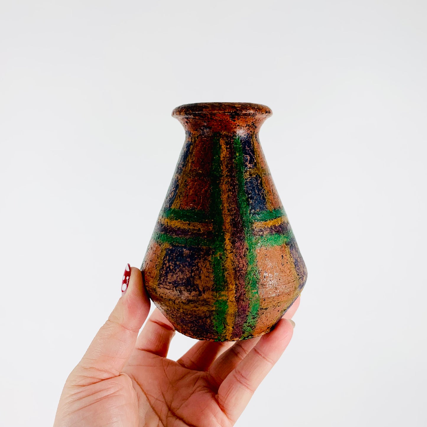 Midcentury West German pottery posy vase