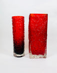 RED JAPANESE BARK GLASS VASE