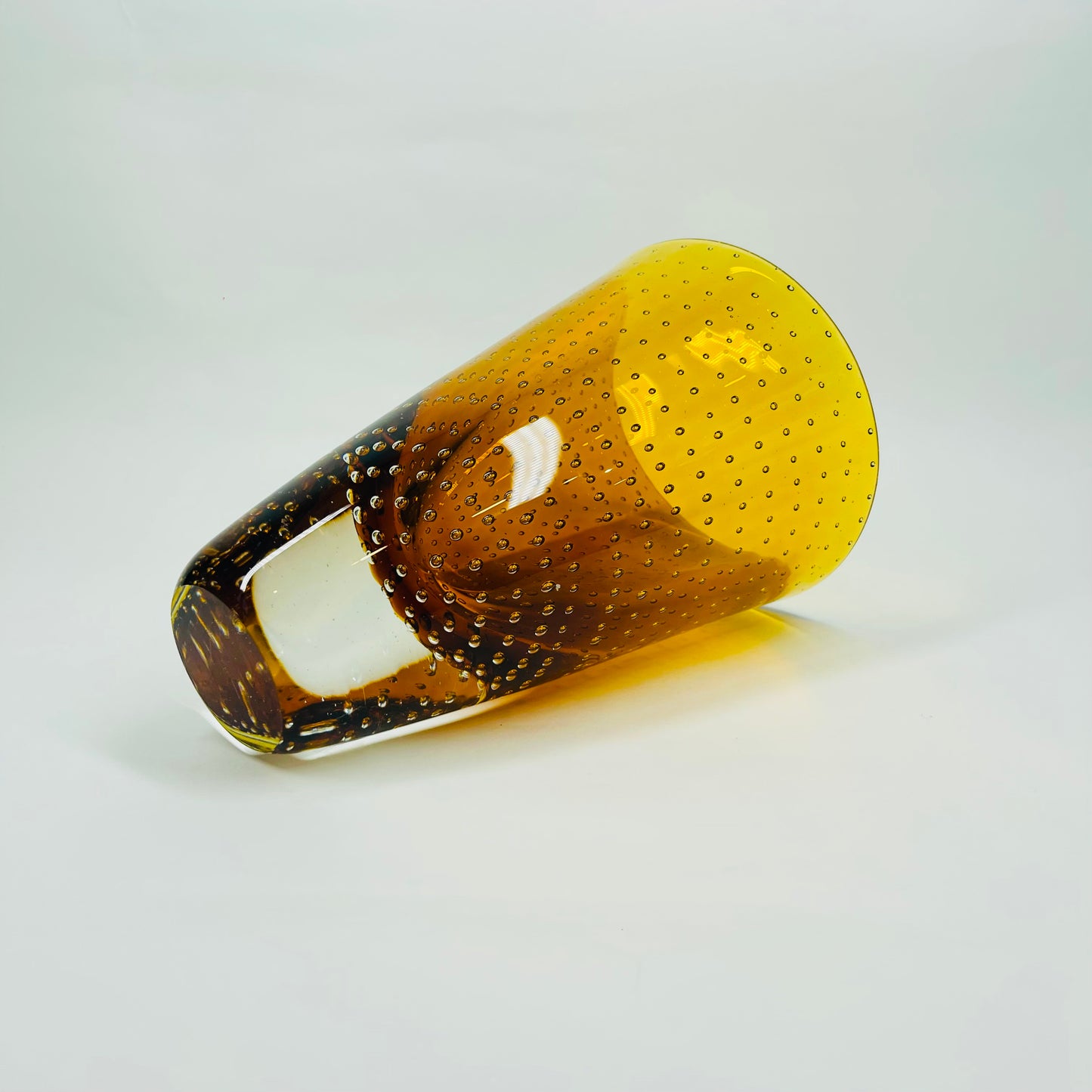 AMBER PAPERWEIGHT VASE