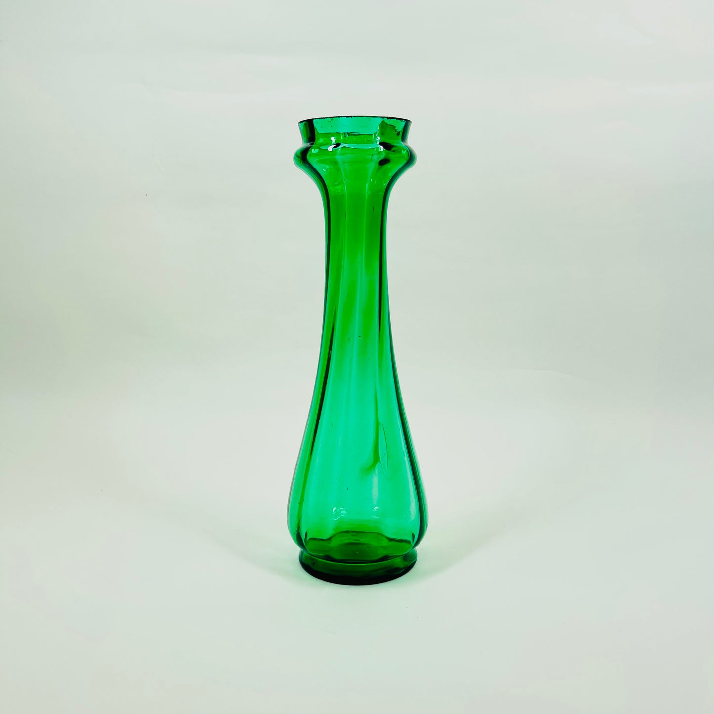 GREEN GLASS POSY VASE