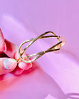 Vintage infinity brass nickel knot bangle cuff
