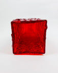 RED JAPANESE BARK GLASS VASE
