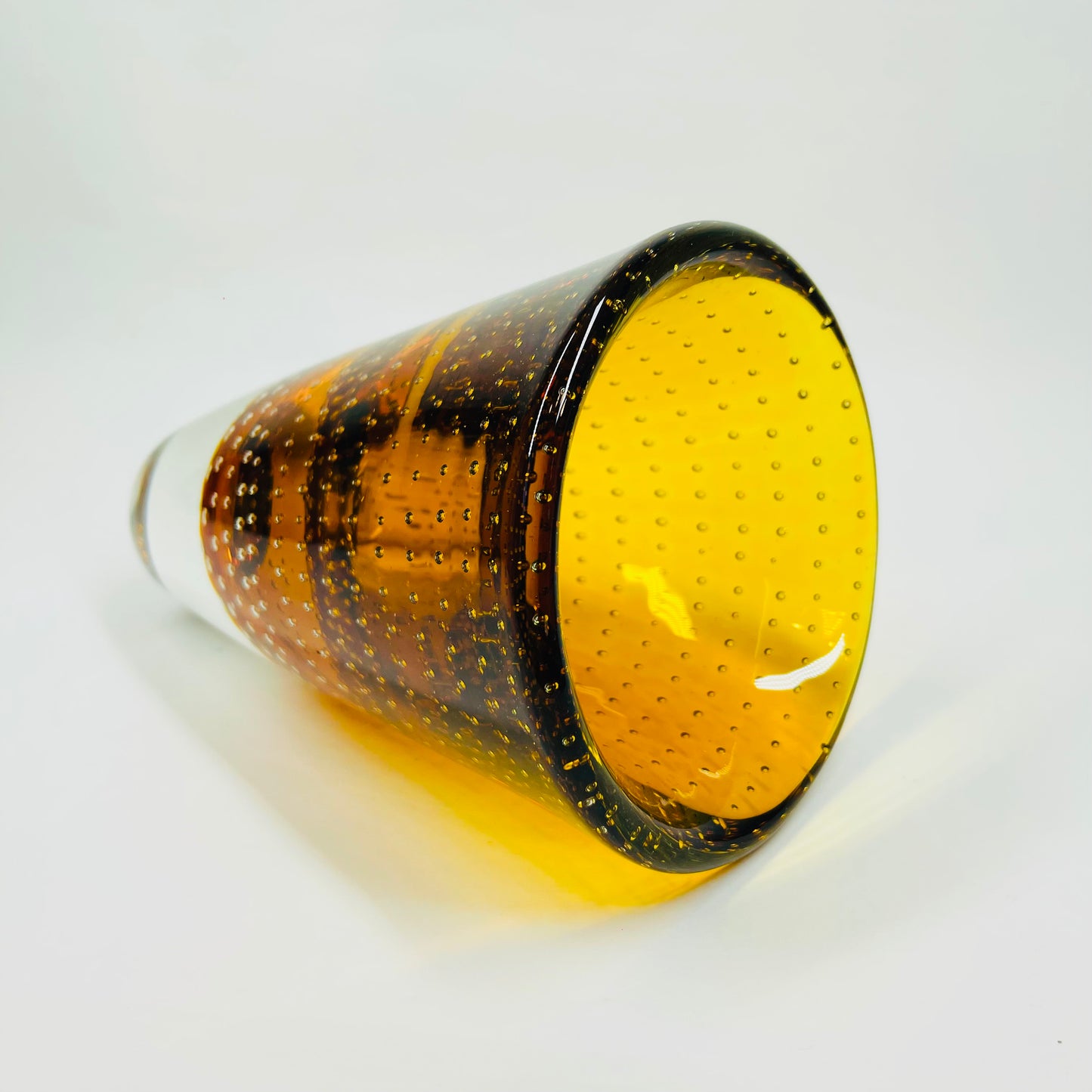 AMBER PAPERWEIGHT VASE