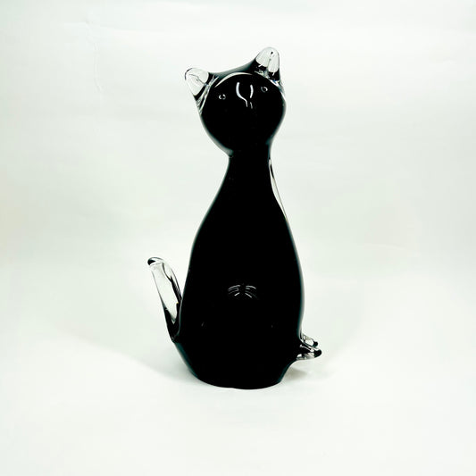 BLACK ART GLASS CAT