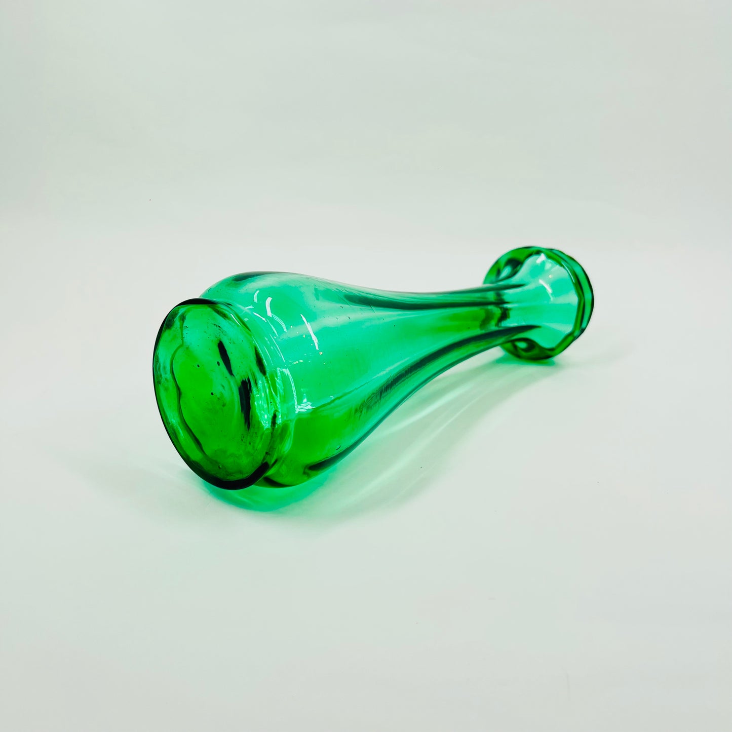 GREEN GLASS POSY VASE