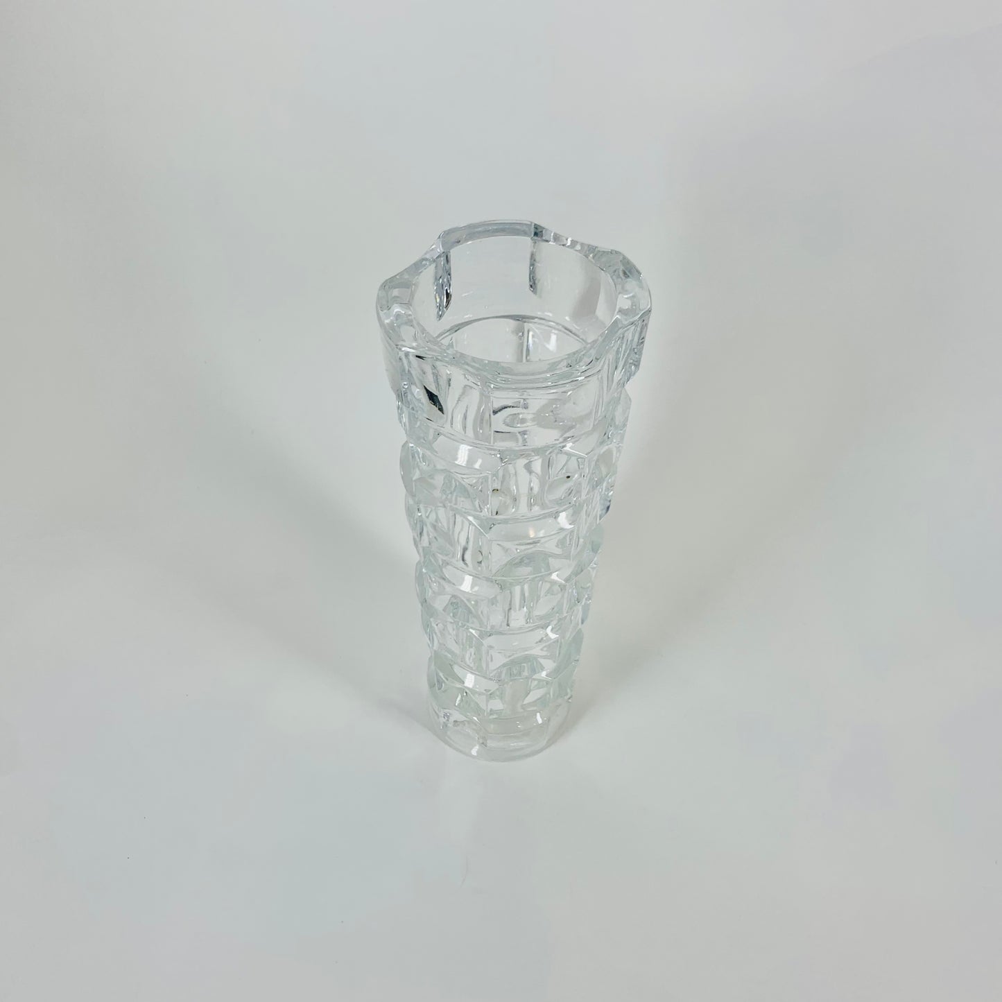 1960s J G Durand France Windsor Rubis clear glass vase
