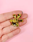 Rare vintage Risis 24K plated gold orchid brooch/pendant