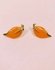 ORANGE LEAF EARRINGS