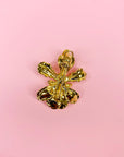 Rare vintage Risis 24K plated gold orchid brooch/pendant