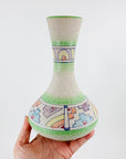 MCM Deruta hand-painted geometric pottery vase by Lapid