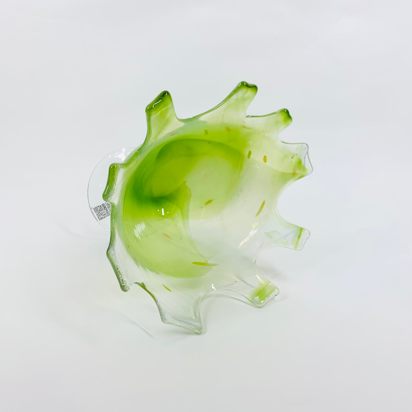 1980s Australian green art glass comport by Helmut Hiebl