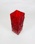 RED JAPANESE BARK GLASS VASE