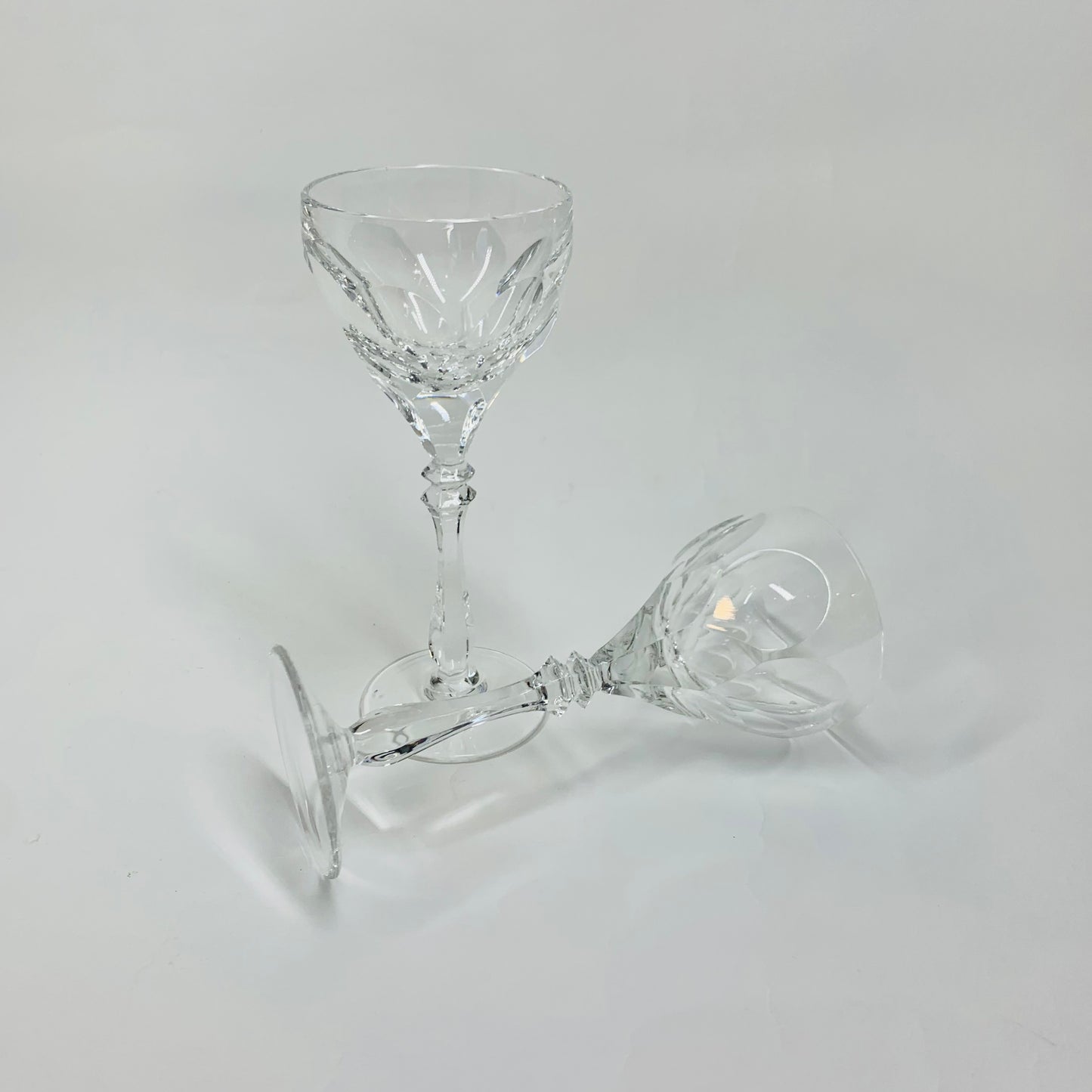 Antique heavy cut French crystal wine glasses