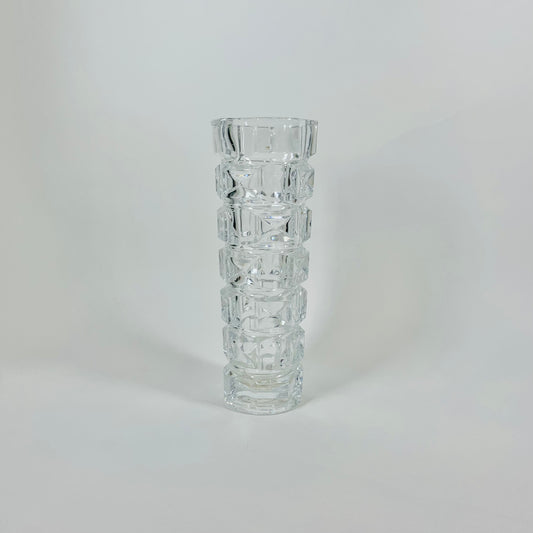 1960s J G Durand France Windsor Rubis clear glass vase