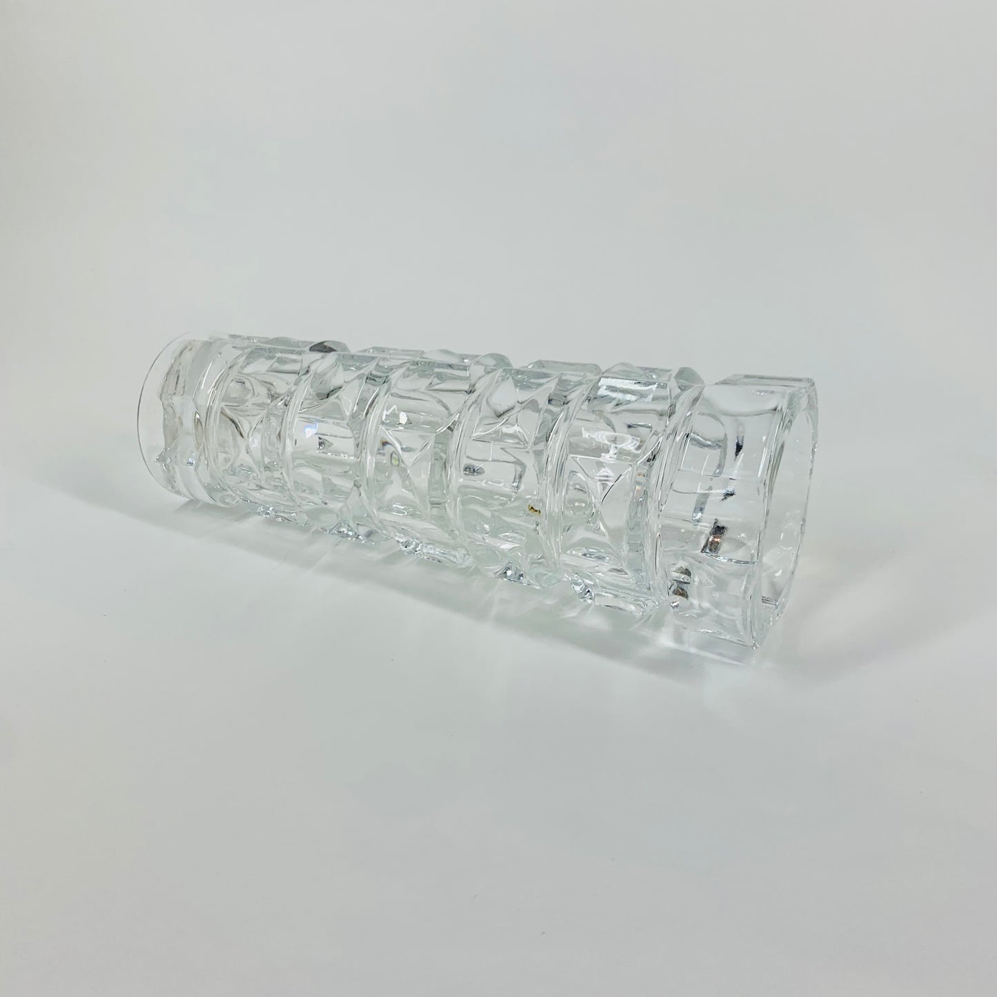 1960s J G Durand France Windsor Rubis clear glass vase
