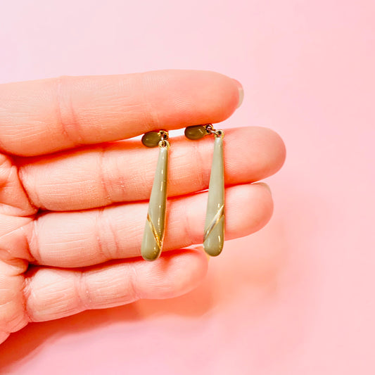 1960s Italian grey enamel drop earrings