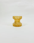 Rare MCM Sklo Union pressed iridescent amber glass candle holders