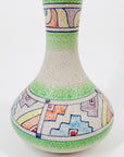 MCM Deruta hand-painted geometric pottery vase by Lapid
