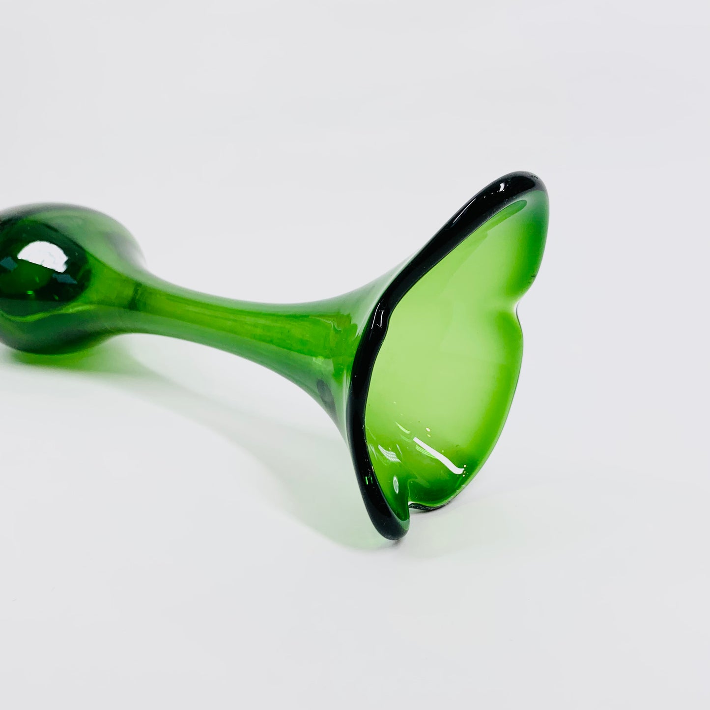 MCM Aseda sommerso green glass trumpet vase