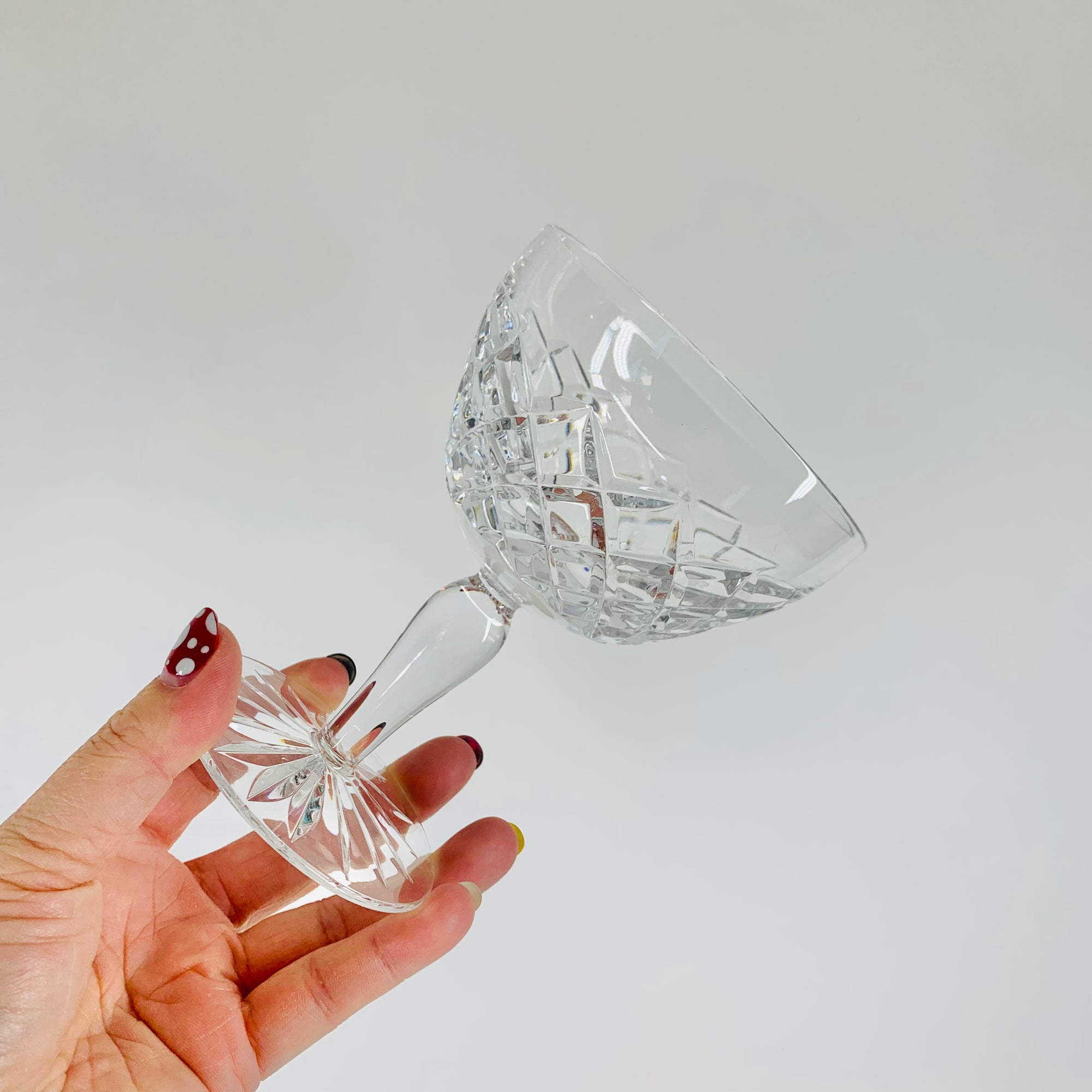Antique cut crystal coupe diamond pattern