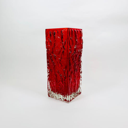 RED GERMAN BARK GLASS VASE