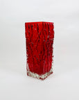 RED JAPANESE BARK GLASS VASE