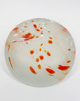 1980s orange speckled satin glass bowl