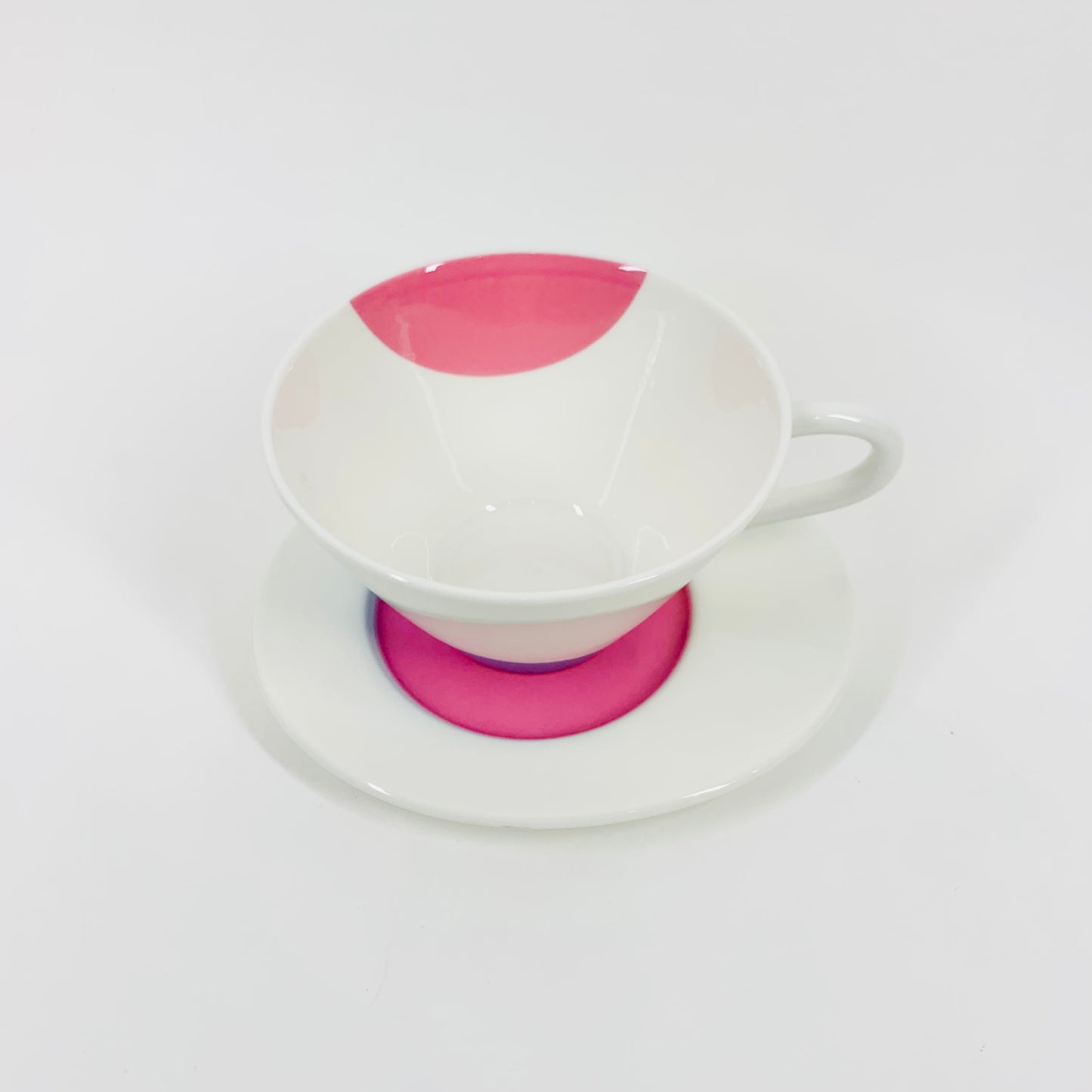 1980s Villeroy & Boch Memphis white porcelain coffee cup and matching saucer